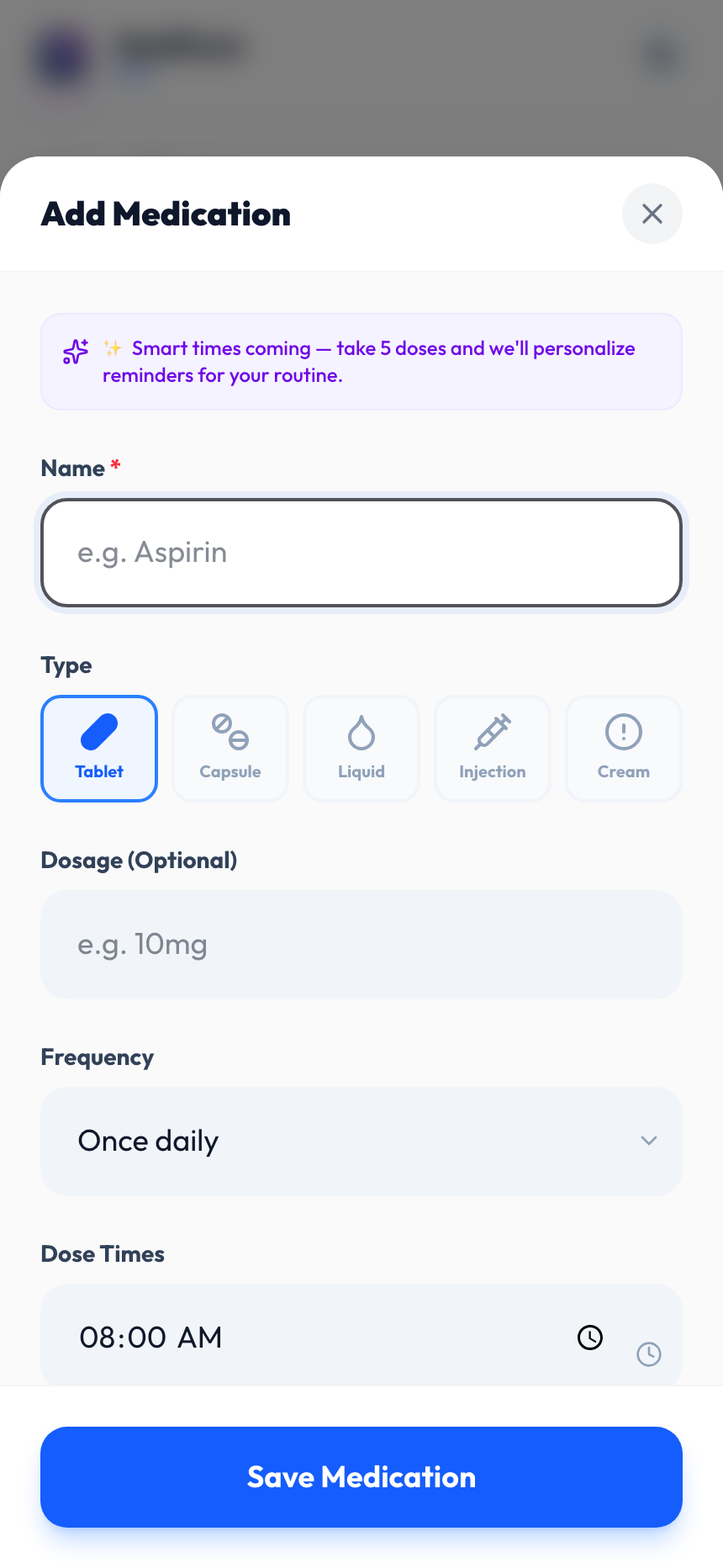 Add medication flow